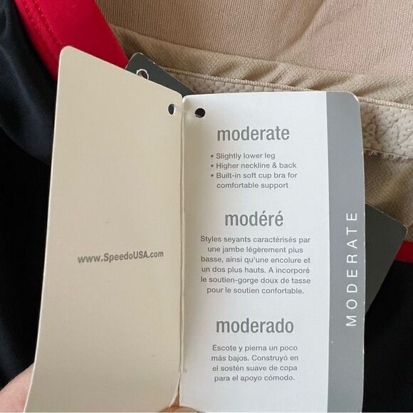 Speedo Onepiece Swimsuit Black NEW Size 14 - Picture 5 of 7